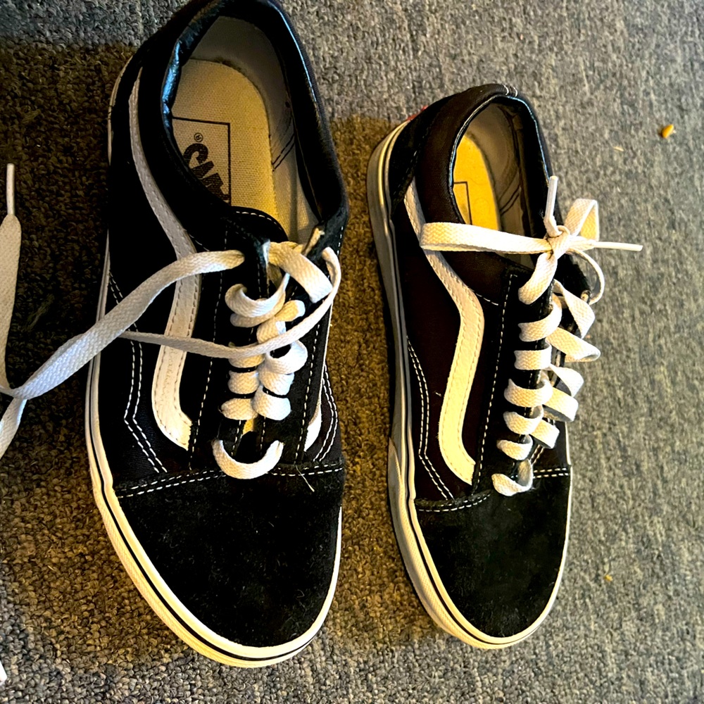 Black kids vans sneakers.   Excellent condition